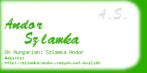 andor szlamka business card